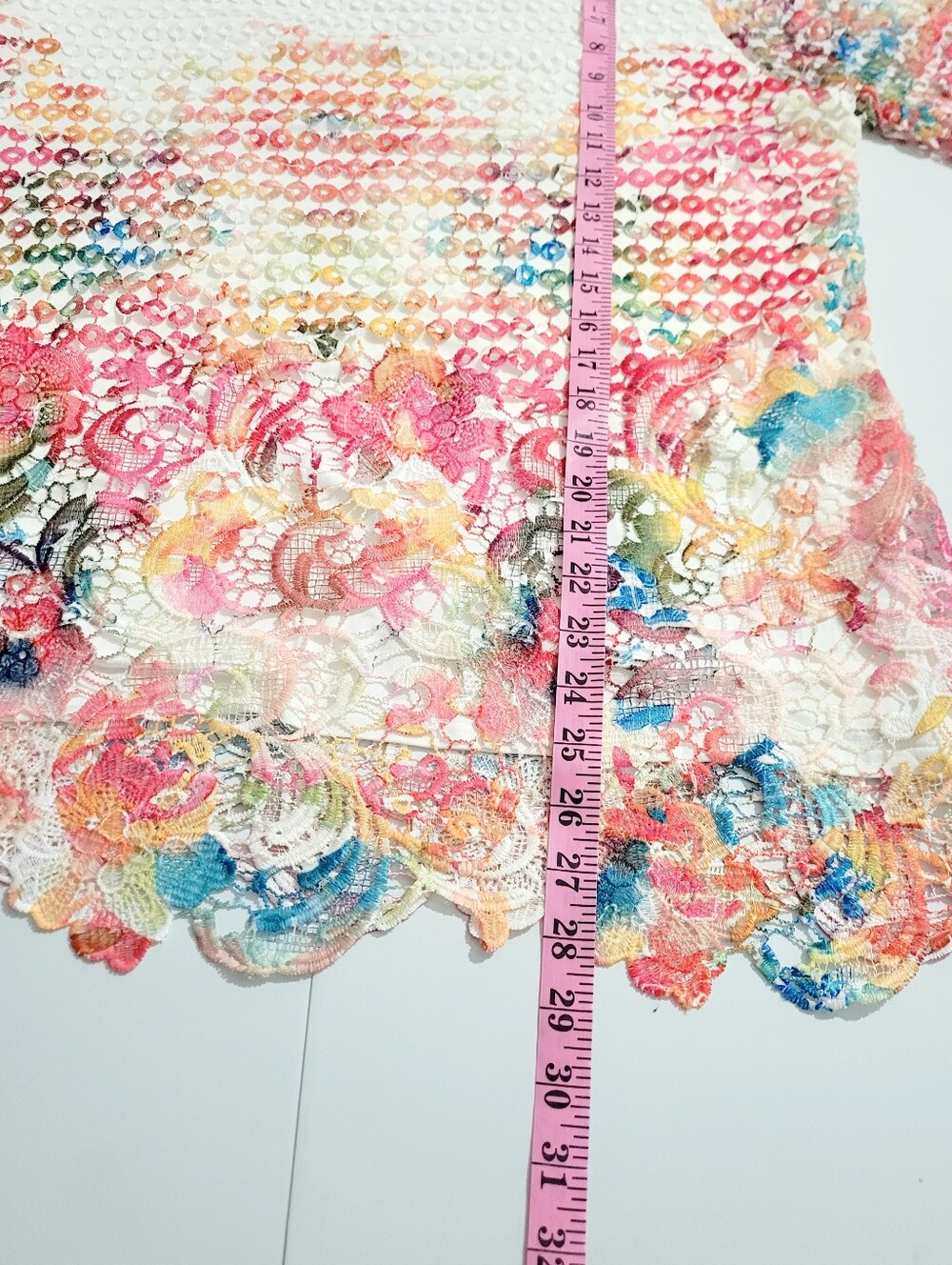 Soft Surroundings Lace Tunic Top Size Large Floral Crochet Overlay Boho Romantic - Picture 9 of 11